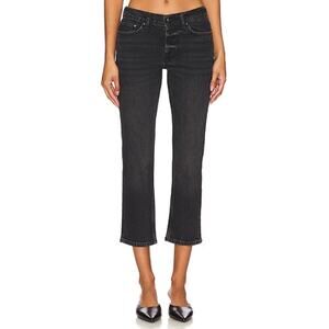 Anine Bing Classic Iron Black Nix Straight Leg Denim Jeans Size 25